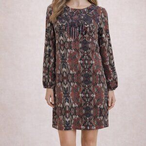 Anthropologie Greylin Embroidered Shift Dress Boho Fall XS